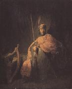 REMBRANDT Harmenszoon van Rijn David playing the Harp for aul (mk330 USA oil painting artist
